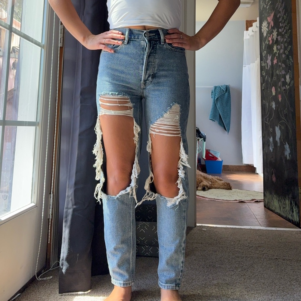Pacsun Ultra High ripped jeans